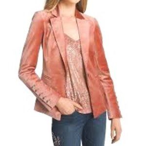 WHBM White House Black Market Velvet Blazer Jacket Blush Pink Size 8